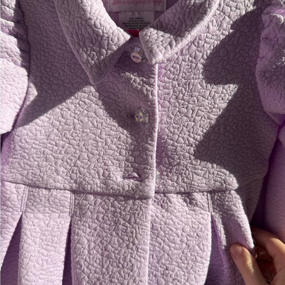BONNIE JEAN Pastel Striped and Purple Toddler Easter Dress Set - Picture 6 of 11